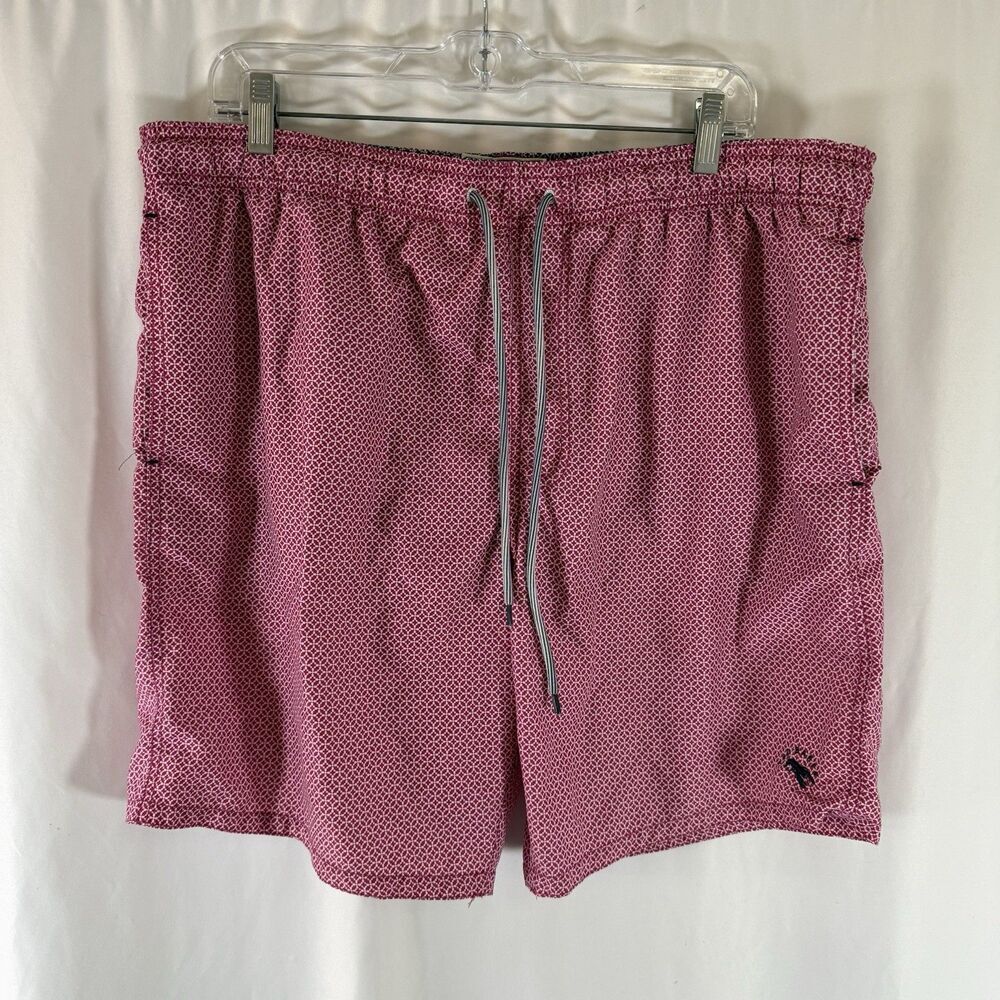 Ted Baker Swim Trunk Men's 5 Pink Lined Drawstring Mesh Lined 8" Inseam